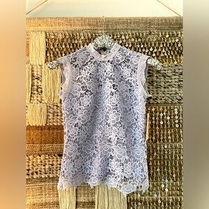 💜 NWT Nanette Lepore lilac light purple lavender ‘Iris Bliss’ lace tank top XS